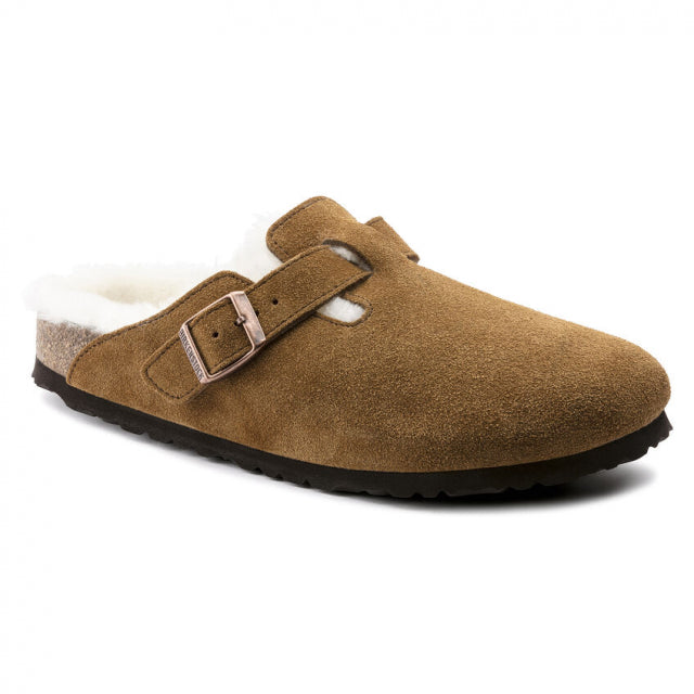 Birkenstock Boston Shearling Suede Leather Mink Suede