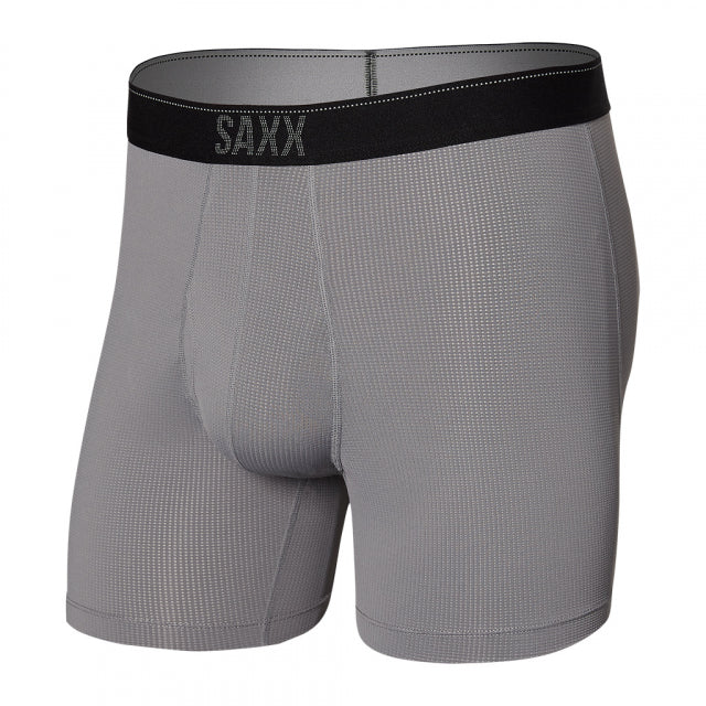 Saxx Men's Quest Quick Dry Mesh Boxer Brief Fly Dark Charcoal