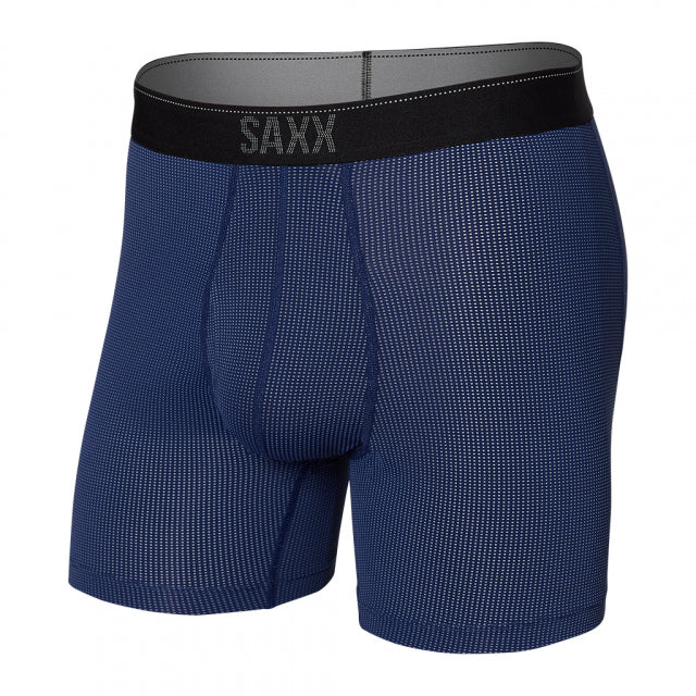 Saxx Men's Quest Quick Dry Mesh Boxer Brief Fly Midnight Blue II