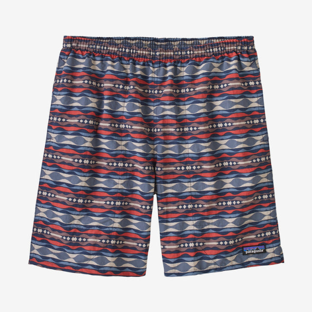 Patagonia Men's Baggies Longs - 7 in. Coast Highway Multi: umac Red / S