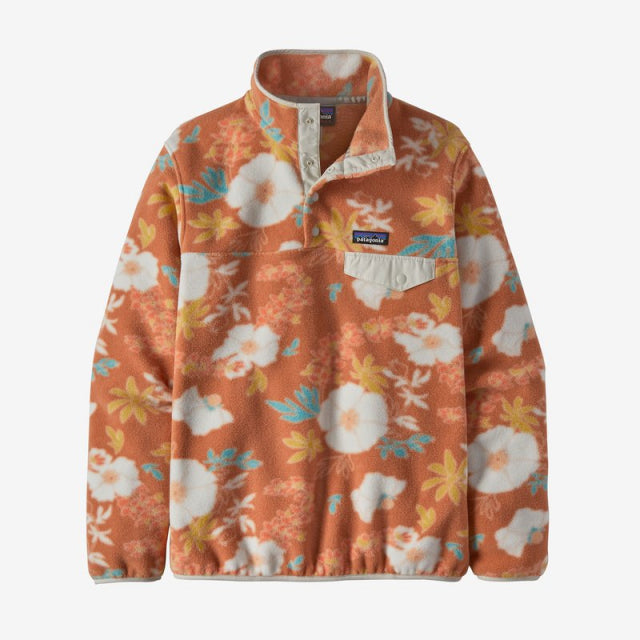 Patagonia Women's LW Synch Snap-T P/O Flower Power Big: Toasted Peach