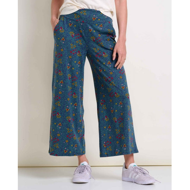 Toad & Co. Women's Chaka Wide Leg Pant True Navy Flower Print