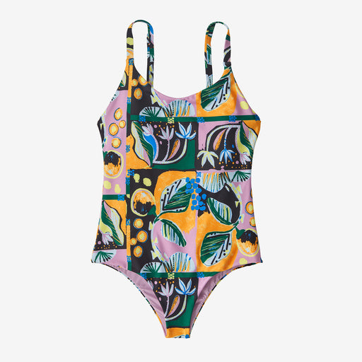 Patagonia Women's Sunny Tide 1pc Swimsuit Island Seeds: Milkweed Mauve