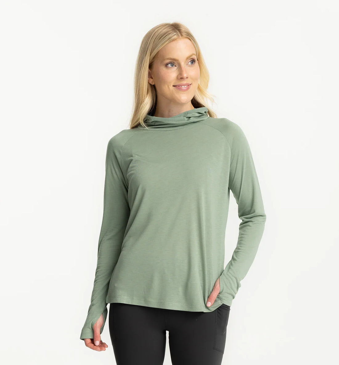 FreeFly Free Fly Women's Bamboo Lightweight Hoodie II Palm Green