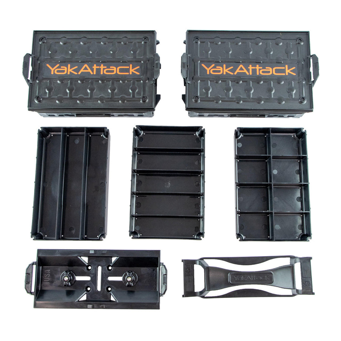 YakAttack Fully Loaded TracPak Combo Kit, Two Boxes, Track Mount, Handle, and 3 Trays