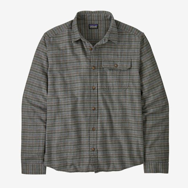 Patagonia Men's L/S LW Fjord Flannel Shirt Tracks: Thermal Blue