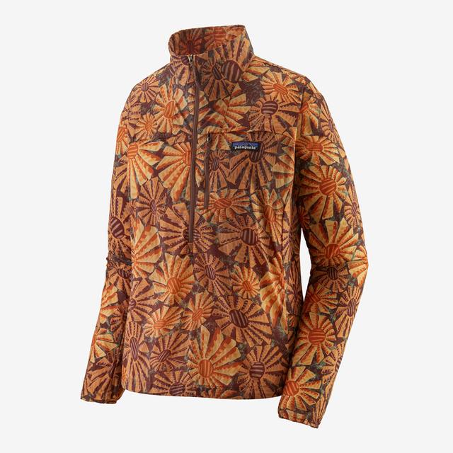 Patagonia Women's Houdini Stash 1/2 Zip P/O Sun Wave: Vivid Apricot