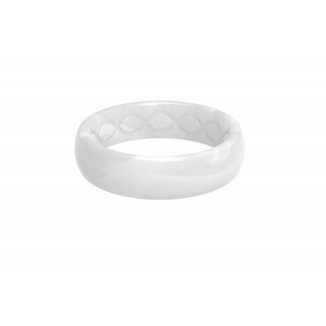 Groove Life Ring Solid Pearl Thin white