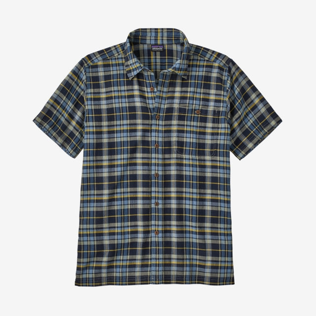 Patagonia Men's A/C Shirt Paint Plaid: Tidepool Blue