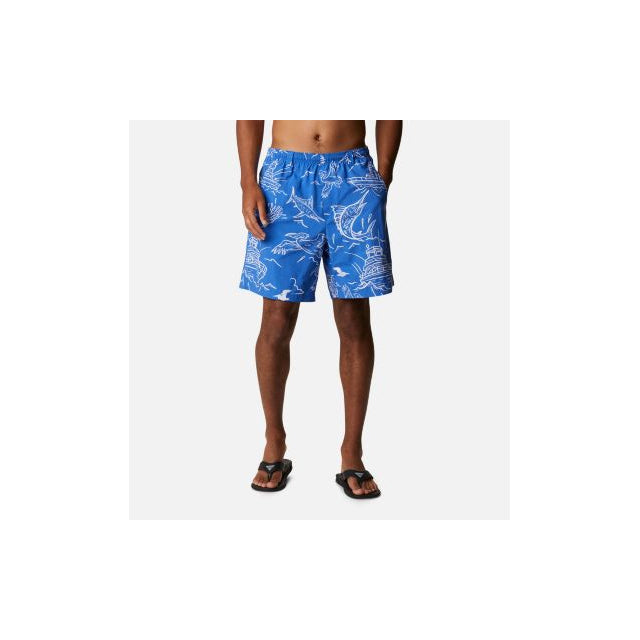 Columbia Men's Super Backcast Water Short Blue Macaw Mighty Marlins Print