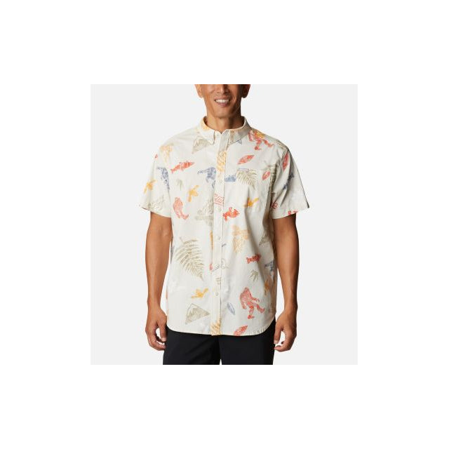 Columbia Men's Rapid Rivers Printed Short Sleeve Shirt Chalk Wanderlandia