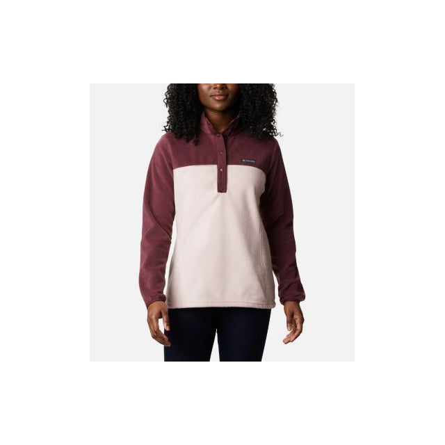 Columbia Women's Benton Springs 1/2 Snap Pullover Malbec, Mineral Pink