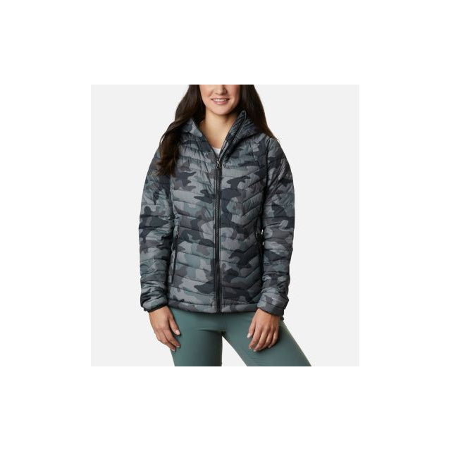 Columbia Women's Powder Lite Hooded Jacket Black Traditional Camo Print