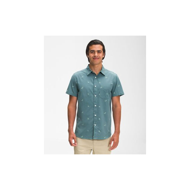 The North Face Men's S/S Baytrail Jacquard Shirt Goblin Blue Trout Jacquard